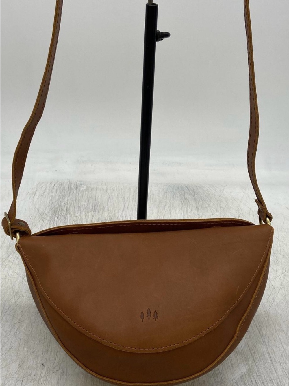 Portland Leather Brown Crescent Crossbody